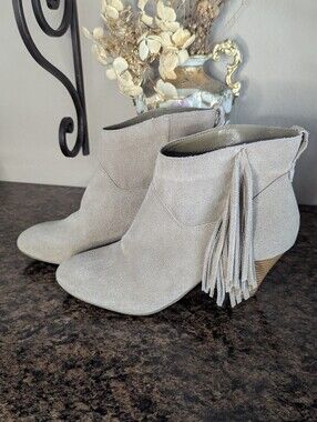 American Eagle Outfitters Faux Suede Fringe Booties With Small Heel 7